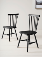 NEW Two Oslo Oak Dining Chairs - Black