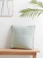NEW Velvet Piped Square Cushion - Sage