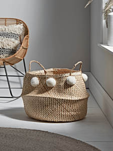 NEW Woven Pom Pom Basket - Large