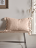 NEW Woven Tasselled Cushion - Soft Blush
