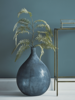 Oversized Frosted Indigo Vase