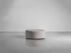 Scandi Round Ottoman - Swedish Grey Cotton Velvet