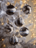 Six Blue Geode Glass Baubles
