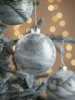 Six Marbled Glass Baubles