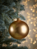 Six Medium Handblown Glass Baubles - Gold