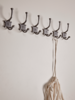 Six Numbered Coat Hooks - Antique Iron