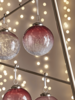 Six Ombre Crackle Glass Baubles - Blush