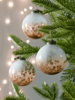 Six Ombre Sequinned Baubles - Copper