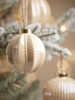 Six Porcelain Baubles - Sand
