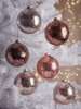 Six Raindrops Glass Baubles - Blush