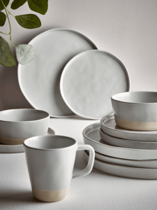 Six Speckled Dinner Plates - Mineral