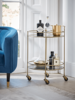 Smoked Glass & Brass Cocktail Trolley