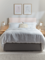 Soft Blush Washed Linen Loose Cover & Headboard Set - Kingsize
