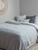Soft Geometric Bedspread - Pale Grey