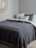 Soft Geometric Bedspread - Slate
