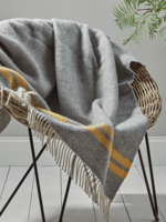 Soft Wool Throw - Mustard French Stripe