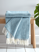 Soft Wool Throw - Vintage Blue