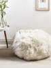 Sumptuous Sheepskin Pouffe - Ivory