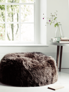 Sumptuous Sheepskin Pouffe - Mink