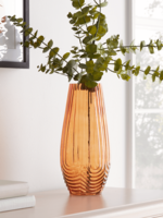 Textured Amber Glass Vase