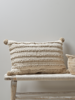 Textured Stripe Pom Pom Cushion