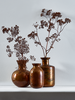 Three Burnished Copper Bud Vases