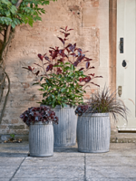 Three Fluted Zinc Planters - Round