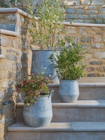 Three Galvanised Planters