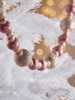 Three Glittered Beaded Garlands - Blush