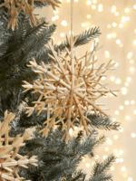 Three Large Rattan Snowflakes