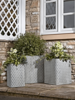 Three Zinc Textured Planters