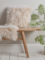 Tibetan Sheepskin Cushion - Arctic Sunrise