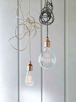 Twisted Flex & Copper Pendant Light Set - Slate