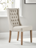 Two Buttoned Linen Dining Chairs