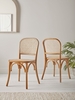 Two Cane Webbing Dining Chairs - Natural