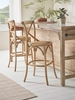 Two Cross Back Counter Stools - Natural
