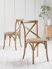 Two Cross Back Dining Chairs - Natural