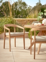 Two Curved Back Acacia Dining Chairs