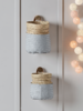 Two Dipped Seagrass Baskets - Grey