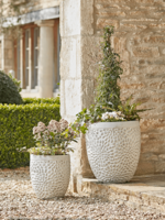 Two Embossed Grey Planters