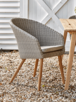 Two Faux Rattan Dining Chairs