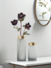 Two Gold & Grey Frosted Vases
