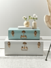 Two Metal Trunks - Eau De Nil & Putty
