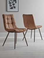 Two Soho Dining Chairs - Tan