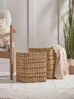 Two Square Woven Baskets