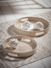 Two Whitewashed Rattan Trays (Sample)