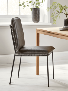 Two Wire Backed Dining Chairs - Grey