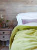 Velvet & Linen Kingsize Quilt - Golden Olive