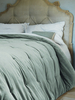 Velvet & Linen Kingsize Quilt - Sage