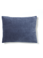 Velvet & Linen Rectangular Cushion - Blue